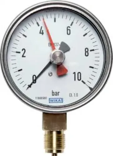 WIKA Präzisions-Manometer Ø 100 mm, Klasse 1.0, Anschluss unten, Original