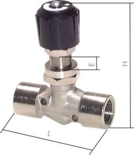 Nadel-Absperrventil Messing vernickelt Schalttafeleinbau PN 18 alle Größen