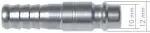 Kupplungsstecker mit Außengewinde, Messing vernickelt, NW 7,2, Kupplung, Stecker, Dose, Kupplungsstecker, Kupplungsdose, alle Größen