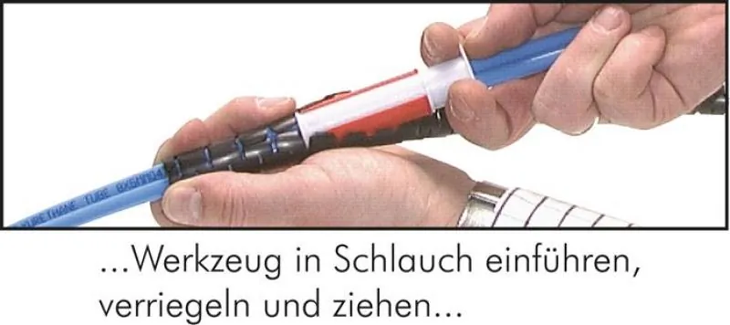 Bsp 2 Kabelschutzschlauch Schnellmontage-Set für Industrie und Werkstatt