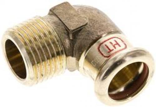 Winkel 90° mit Innenpressende & Außengewinde, Kupfer, alle Größen