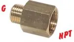 Reduziernippel Messing mit G-Gewinde / NPT-Gewinde, bis 16 bar