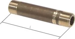 Rohrdoppelnippel Messing*, ähnlich EN 10241 (DIN 2982), bis 16 bar, Nippel, Verlängerung, alle Größen