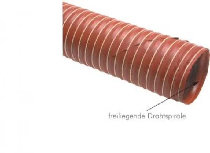 Silikon-Heißluftschlauch Meterware – ab 1 m, einlagig, bis +310 °C, alle Größen