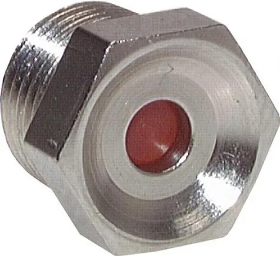 Kompakte Druckanzeige (Ø 40 mm) mit glänzend vernickeltem Messinggehäuse und R 1/8" Außengewinde