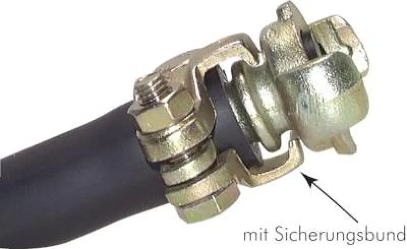 Bsp 1 Schlauchklemme 2-teilig DIN 20039 B Temperguss verzinkt mit Sicherheitsklaue
