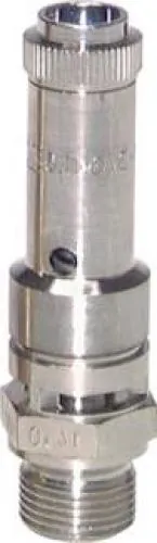 TÜV Sicherheitsventile DN8, fest eingestellt und verplombt, Messing vernickelt, 0,2 - 50 bar, alle Größen