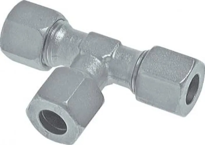 T-Schneidringverschraubung, Stahl verzinkt, alle Größen von www.pneumatikshop-online.de