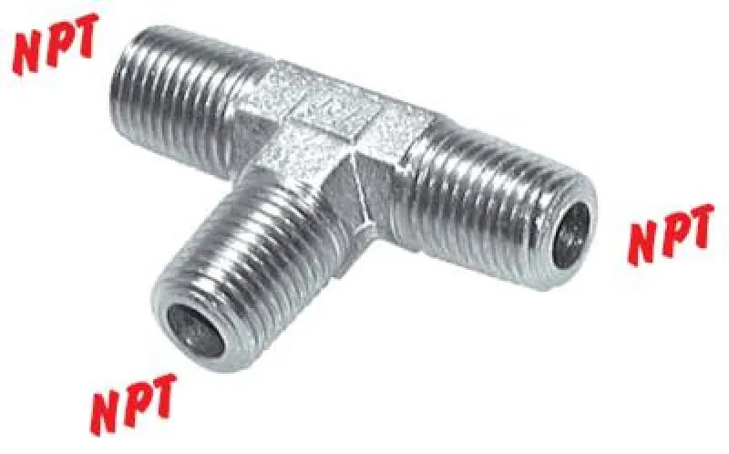 Hochdruck T-Stück aus verzinktem Stahl mit NPT-Gewinde und AAA-Konfiguration bis 345 bar