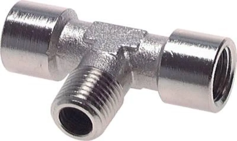T-Stücke Messing vernickelt (innen / außen / innen) - (geschmiedet) bis 16 bar, alle Größen von www.pneumatikshop-online.de