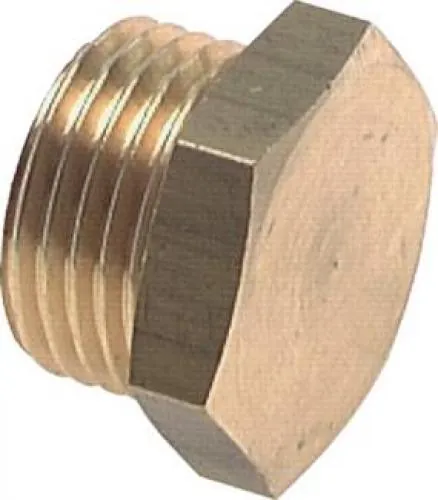 Verschlussstopfen Messing mit Außensechskant und zylindrischem Gewinde bis 16 bar, alle Größen von www.pneumatikshop-online.de