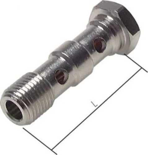 Hohlschrauben zylindrisches Gewinde 2-fach für CK-Verschraubungen Messing vernickelt, alle Größen von www.pneumatikshop-online.de