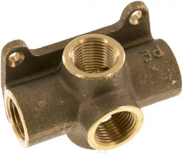 5-fach Wandverteiler aus Messing mit G 1/2