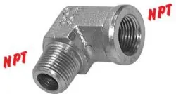Einschraubwinkel Edelstahl V4A mit NPT-Gewinde, bis 275 bar