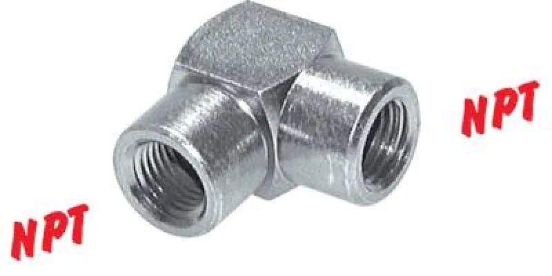 Winkel 90° Stahl verzinkt Hochdruck mit NPT-​Gewinde bis 345 bar, alle Größen von www.pneumatikshop-online.de