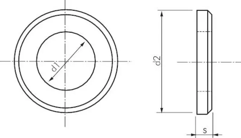 Unterlegscheiben mit Fase Stahl verzinkt (Ausführung mittel) DIN 125 B / ISO 7090, alle Größen
