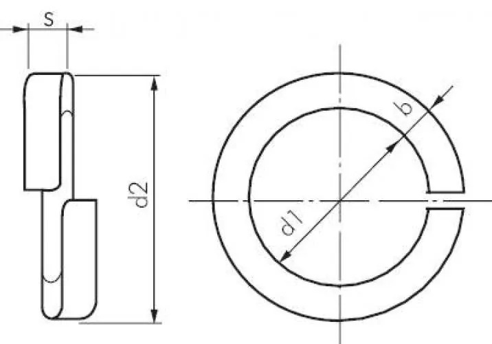 Federring DIN 127B (glatt) Edelstahl A2, alle Größen