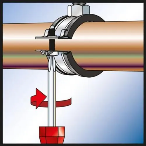 Anwendung 4 Verzinkte Rohrschelle mit Gummieinlage für sichere Rohrmontage
