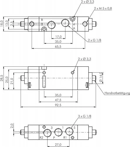 5/2-Wege & 5/3-Wege Pneumatikventile G 1/8" – Baureihe SF2000 von YPC