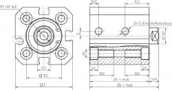Kompaktzylinder, doppeltwirkend, ISO 21287 (Eco-Line), Zylinder, Kolben, Hub, Pneumatikzylinder, Isozylinder, Iso-Zylinder