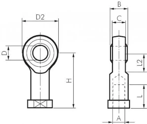 Gelenkköpfe (IG) aus Kunststoff für ISO-Kompaktzylinder, alle Größen