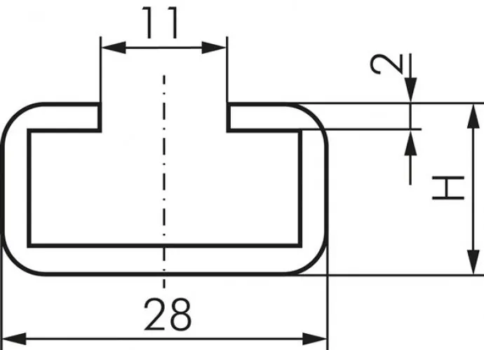 Profil Hydac C-Tragschiene 28 mm für leichte Rohrschellen und Doppelrohrschellen DIN 3015 T1/T3 1 m
