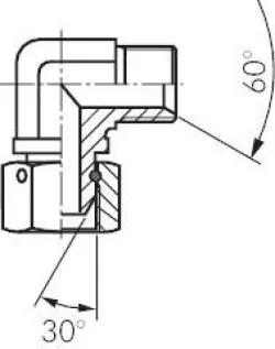 Einschraubwinkel Edelstahl V4A mit Zollgewinde (60° Universaldichtkegel), bis 475 bar, alle Größen