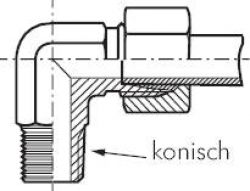 Winkel Schneidring Verschraubung Edelstahl konisch leichte Baureihe versch Größe 