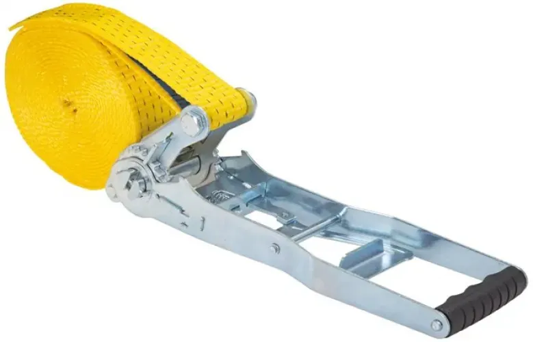 Ratschenzurrgurte mit Druckratsche | DIN EN 12195-2, 1- & 2-tlg. mit Haken, Industriequalität