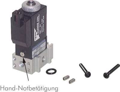 3/2 Wege-Mini-Magnetventil, 12V-, 100mA, 3 Schlauchanschlüsse 3mm, 2  Positionen