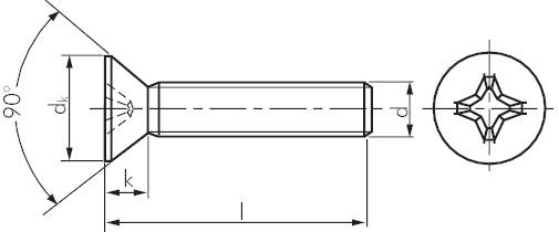 Kennzeichen-Schraube 4.8 × 16 mm, schwarz-verzinkt mit angepr