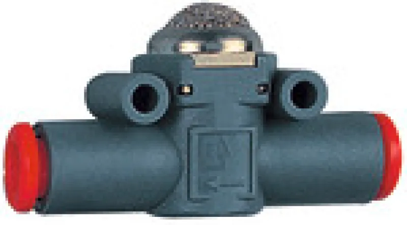 Riegler Schnellentlüftungsventil mit Schalldämpfer, Anschluss Schlauch–Schlauch