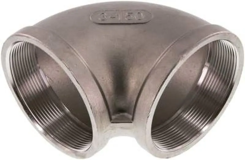 Edelstahl Winkel 90° IG, 1.4408 (V4A), gegossen, PN 16 & NPT-Option