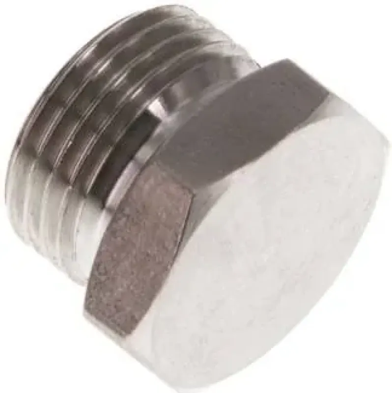 Edelstahl V4A Verschlussstopfen mit Außensechskant, zylindrisch, bis 40 bar