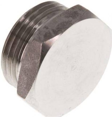 Verschlussstopfen Edelstahl V4A mit Außensechskant und zylindrischem Gewinde bis 40 bar, alle Größen