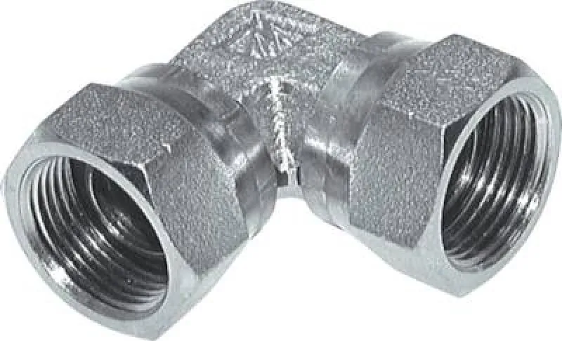 Hochdruck Winkelverschraubung 90° Stahl verzinkt, Zollgewinde (60° Dichtkegel), bis 575 bar