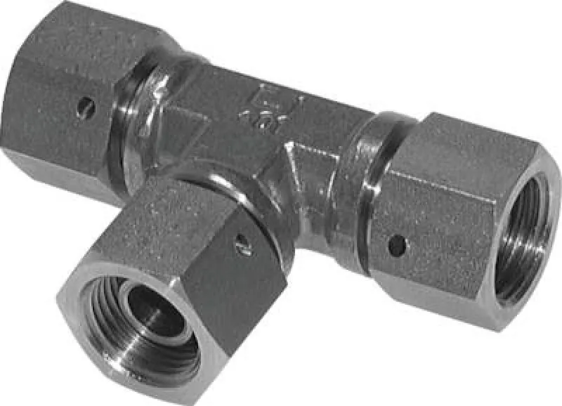 Hochdruck T-Verschraubung Edelstahl V4A, 60° Dichtkegel, bis 400 bar, alle Größen