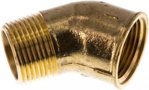 Einschraubwinkel 45° Messing mit Innen-​ und Außengewinde bis 16 bar, alle Größen