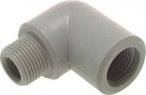 Einschraubwinkel Kunststoff PVDF mit Innen- und Außengewinde PN 10, alle Größen