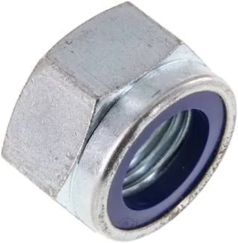 Sechskantmuttern selbstsichernd mit Kunststoff-Klemmring Stahl verzinkt 6 oder 8* DIN 985 / ISO 10511, alle Größen