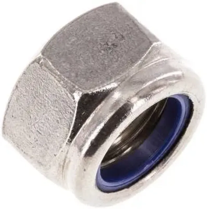 Sechskantmuttern selbstsichernd mit Kunststoff-Klemmring Edelstahl A2 DIN 985 / ISO 10511, alle Größen