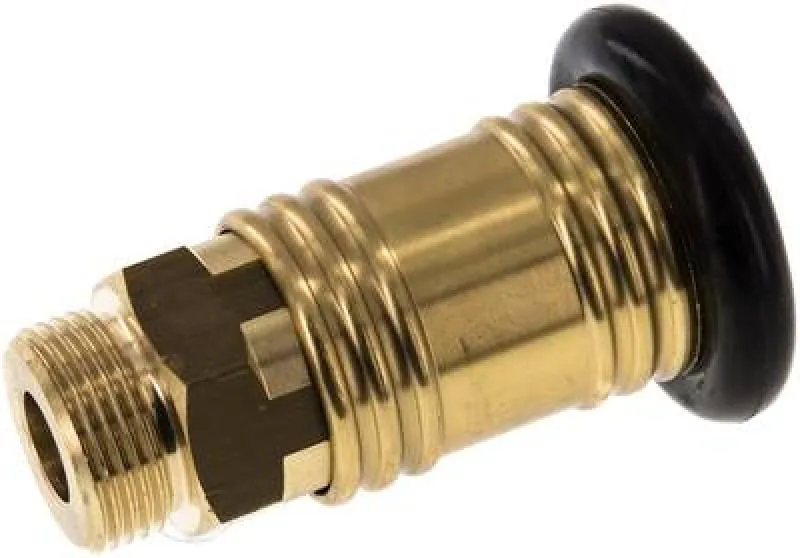 Kupplungsdosen mit Außengewinde, NW 12, Messing, verschiedene Größen