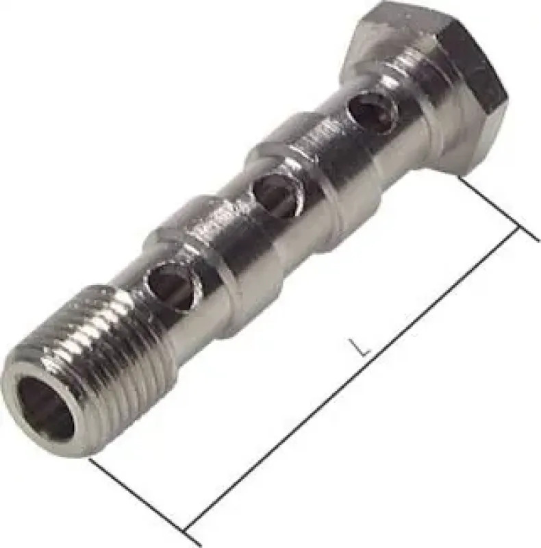 Hohlschrauben zylindrisches Gewinde 3-fach Messing vernickelt für CK-Systeme (alle Größen)