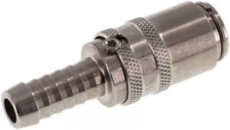 Temperierkupplungsdosen mit Schlauchtülle DN6 9mm Zapfen MIT ENTRIEGELUNG GSP® Edelstahl 1.4305 alle Größen