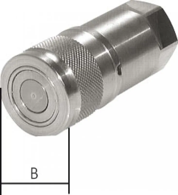 Flat-Face Kupplung Innengewinde ISO 16028 Edelstahl (AISI 316/1.4404)