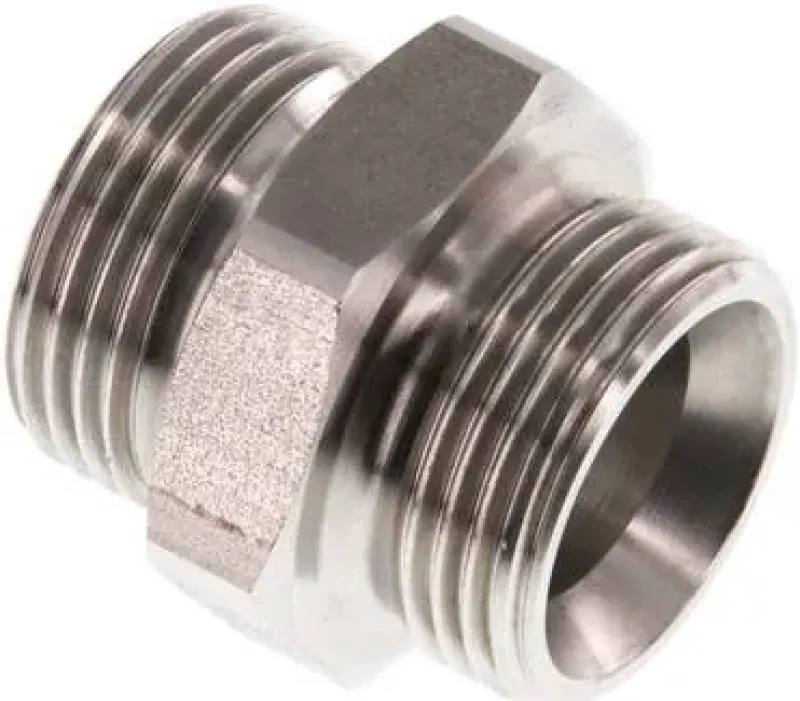 Doppelnippel aus Edelstahl 1.4571, zylindrisches Gewinde, druckfest bis 40 bar, alle Größen