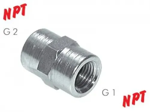 Hochdruck-Muffe und Reduziermuffe aus Stahl verzinkt, NPT-Gewinde, 140 bis 345 bar, alle Größen