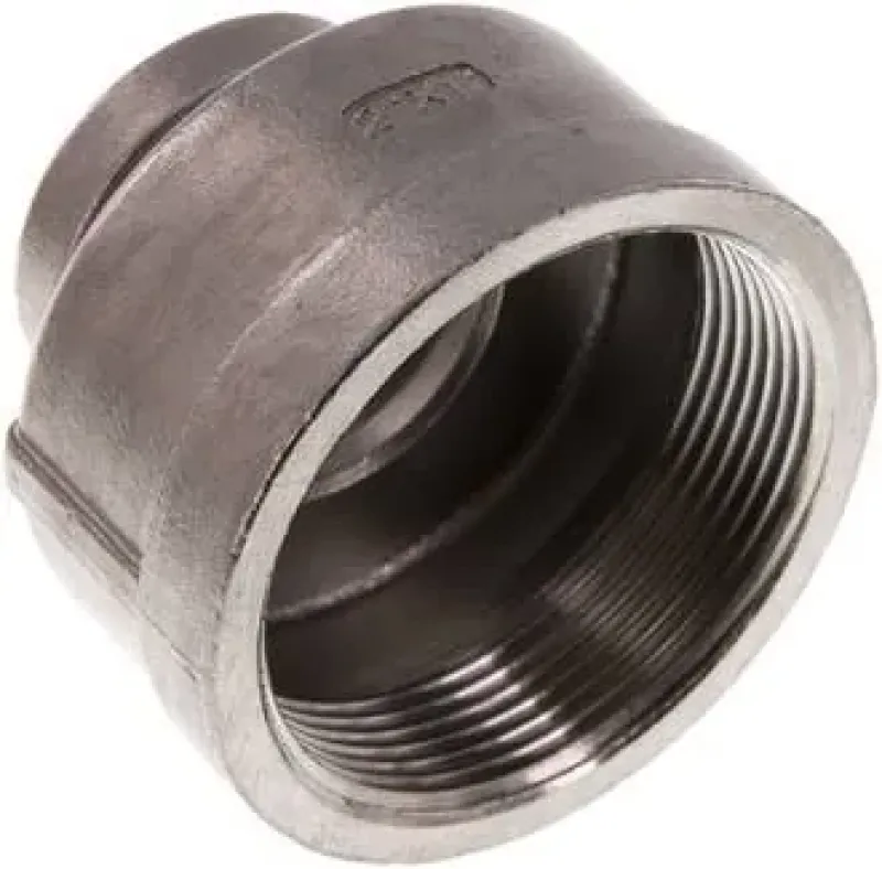 Muffe und Reduziermuffe aus Edelstahl 1.4408, runde Ausführung, bis 16 bar, Rp- oder NPT-Gewinde, alle Größen