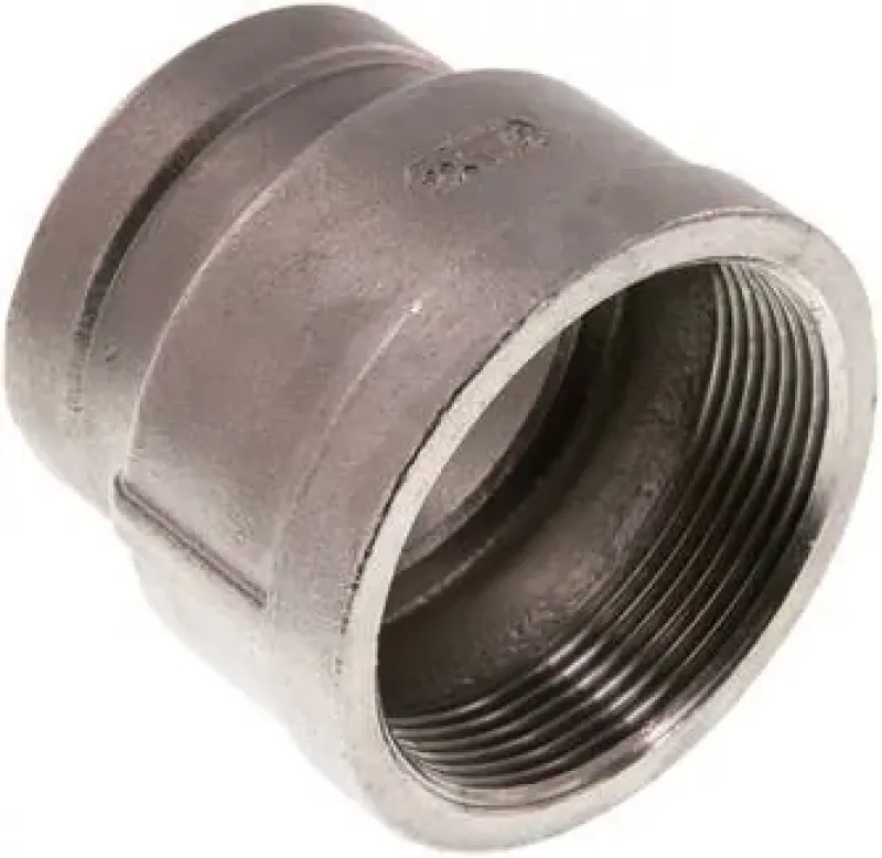 Muffe und Reduziermuffe aus Edelstahl 1.4408, runde Ausführung, bis 16 bar, Rp- oder NPT-Gewinde, alle Größen