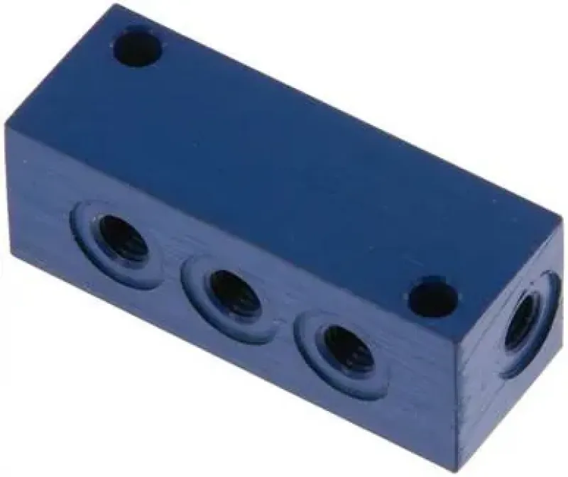 Aluminium-Verteilerleiste 4-fach, PN 16, Industrie-Standard, alle Größen